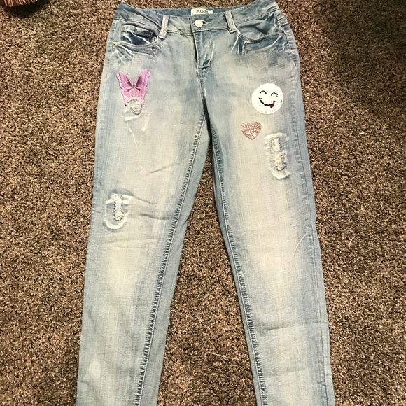 Mudd Distressed Emoji Jeans - Picture 3 of 6
